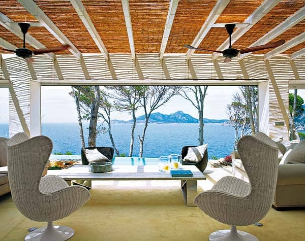 Mediterranean home on the bluffs of a pine forest
