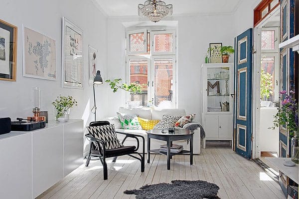 Charming Scandinavian style apartment interiors