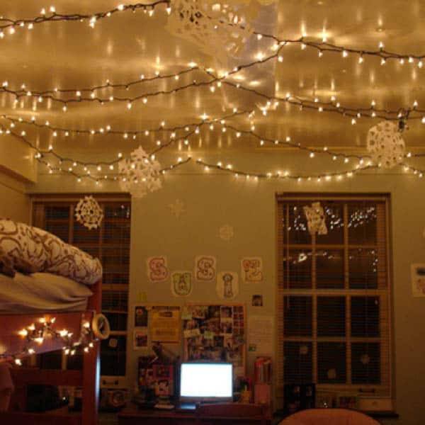 66 Inspiring ideas for Christmas lights in the bedroom