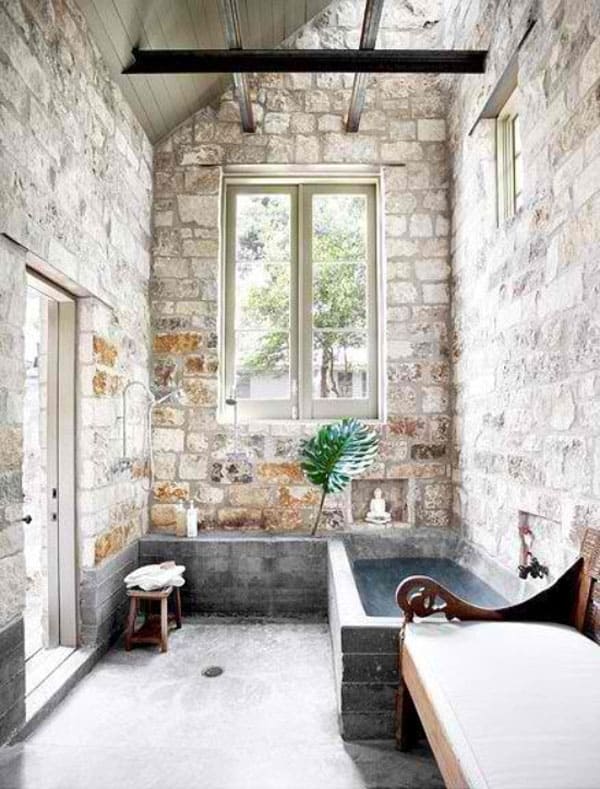 Stone Wall Bathroom-52-1 Kindesign